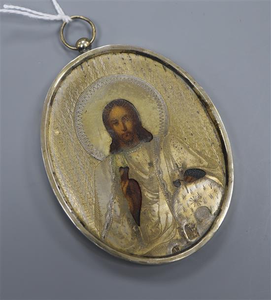 A Russian silver gilt icon (oklad)